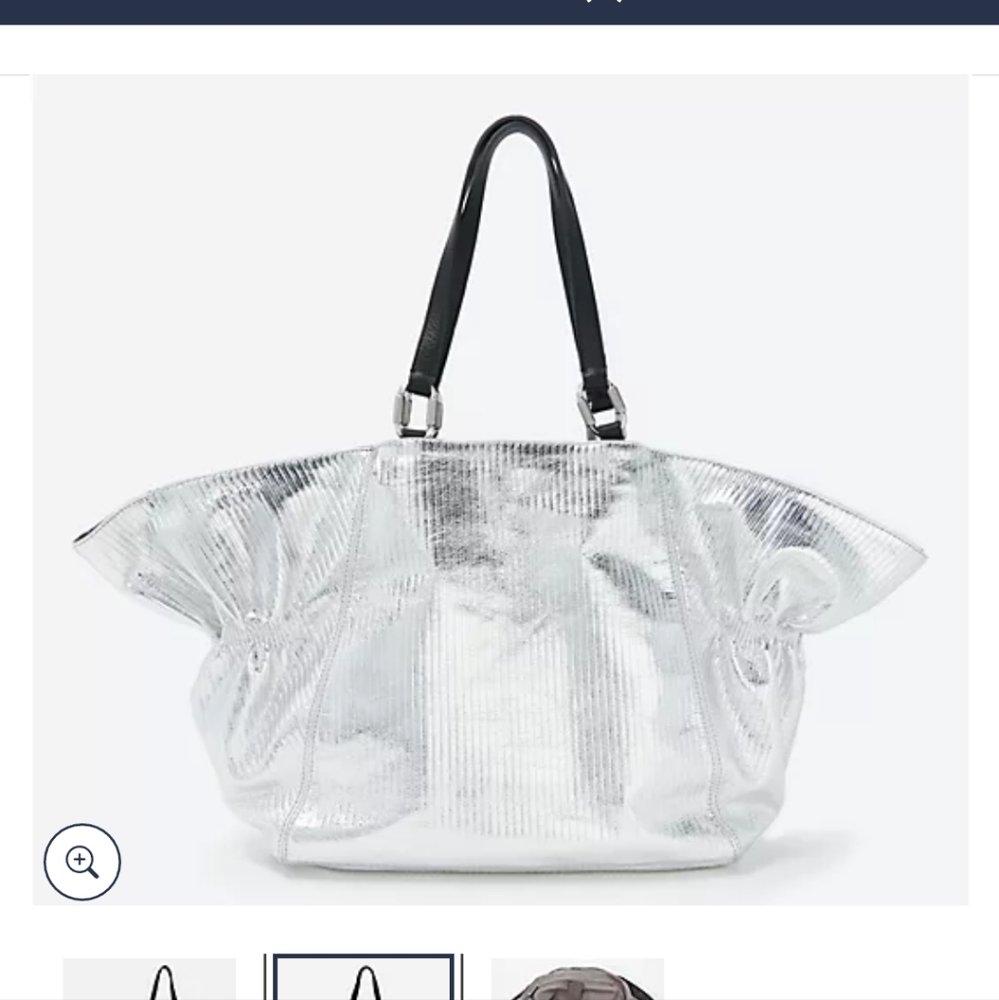 Vince Camuto Yara Tote Moondust Silver Leather Tote Bag